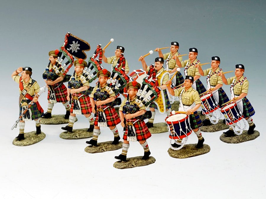 King & Country EA026 Pipes & Drums: 12 Pieces. Condition Excellent. Box Excellent.