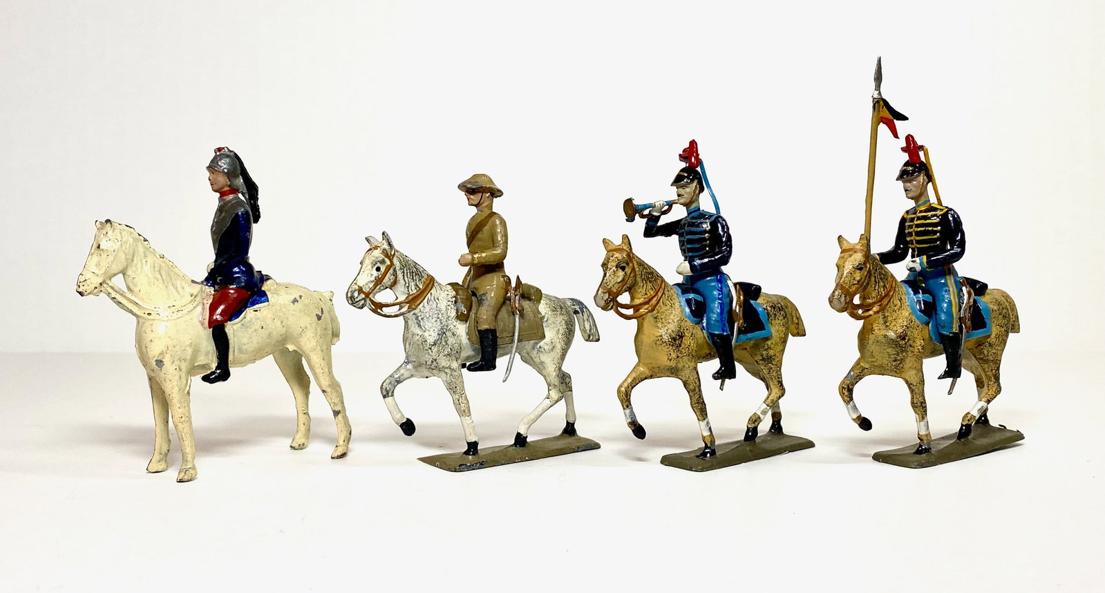 Assorted French Made Cavalry Figures: 4 pieces. Excellent condition. Unboxed.