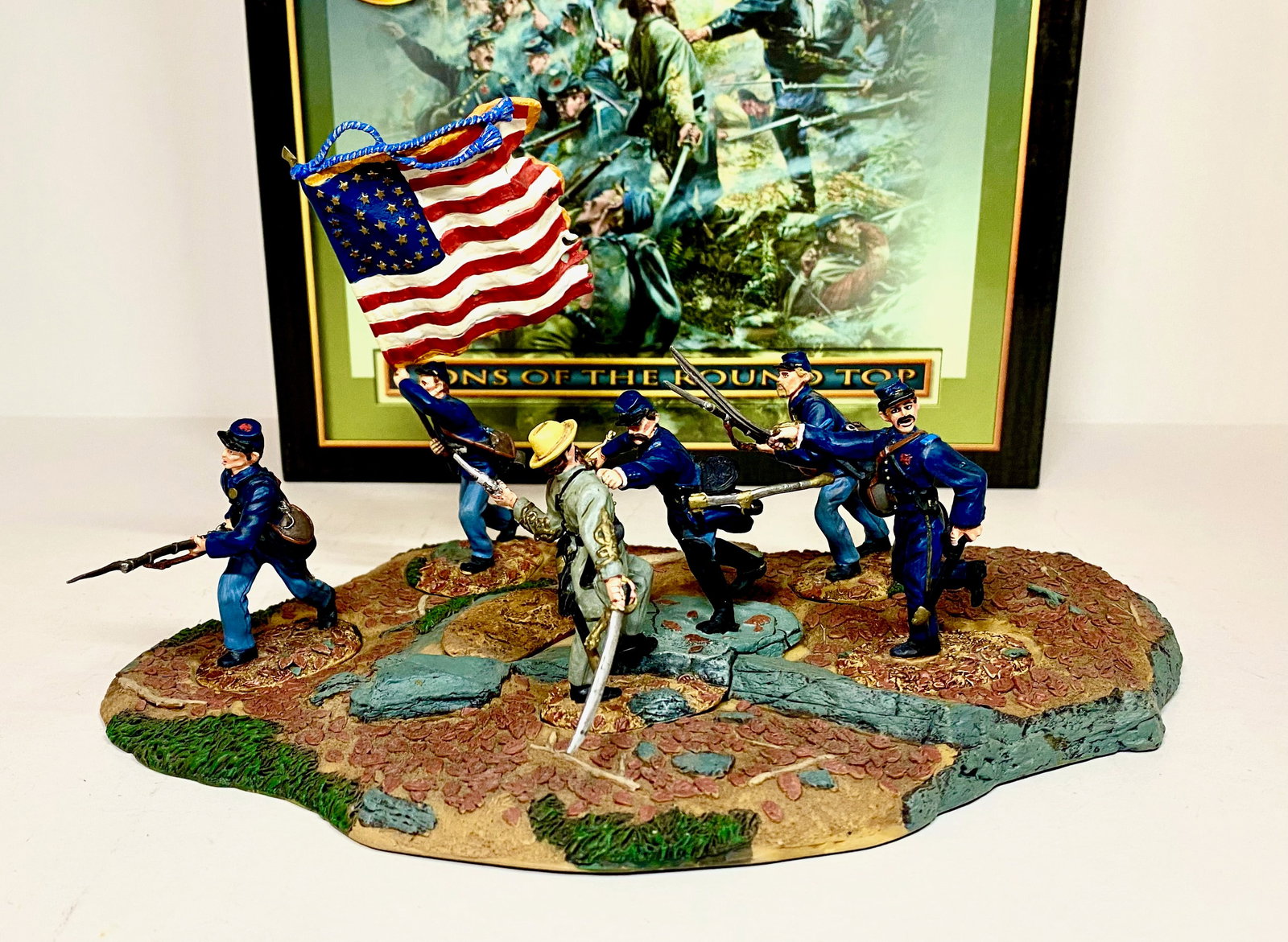 Conte Troiani "Lions of the Round Top": American Civil War. Dan Troiani Series. Limited Edition Set. 7 pieces. Near mint condition. Box excellent.
