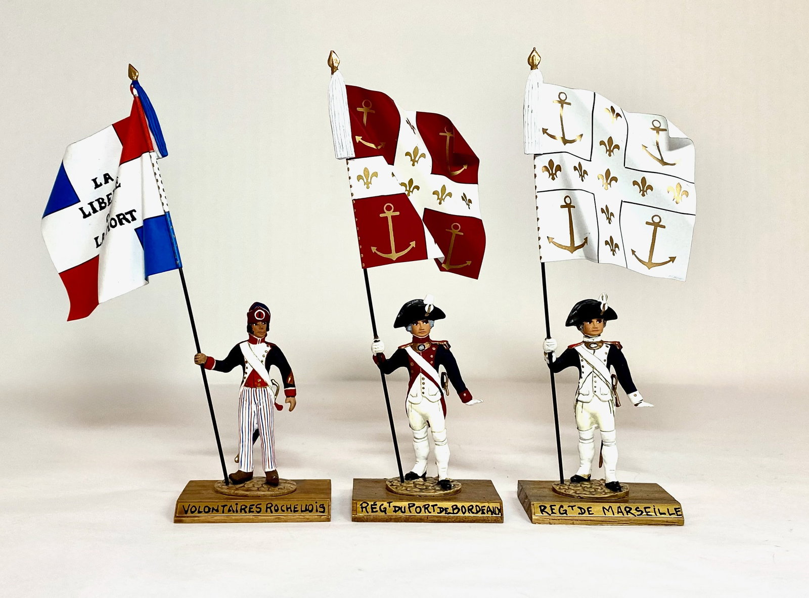 Guy Renaud Standard Bearers: 3 pieces. Mint to near mint condition. Unboxed.