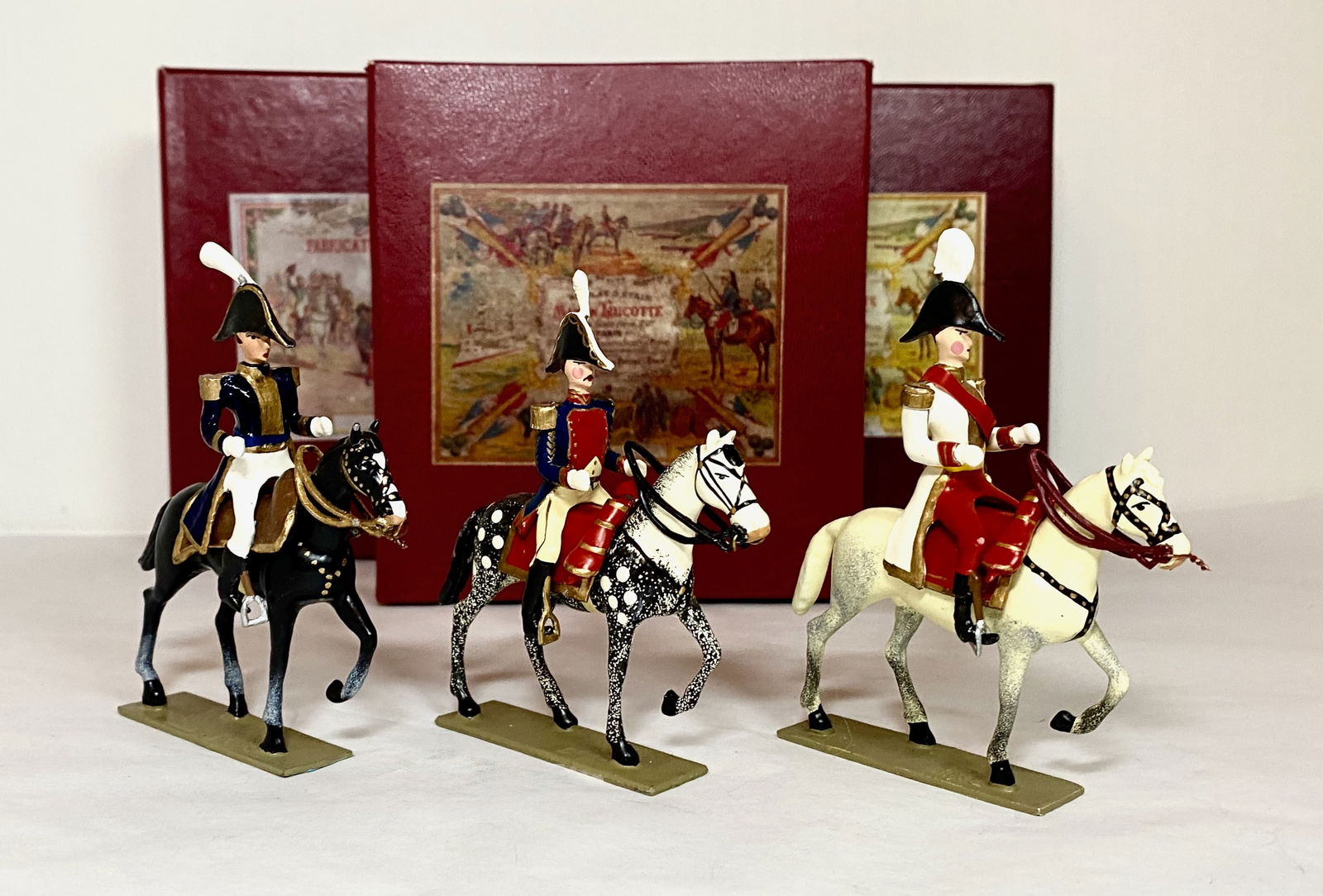 Lucotte Napoleonic Personality Figures: Suchet, Moncey & Tsar. Mint to near mint condition. 3 pieces. Boxes very good.