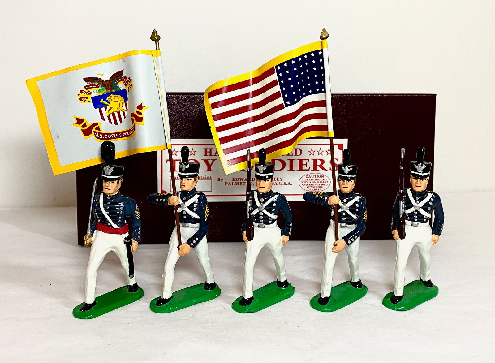 Ed Burley U.S. West Point Cadets: 5 pieces. Mint to near mint condition. Box excellent.