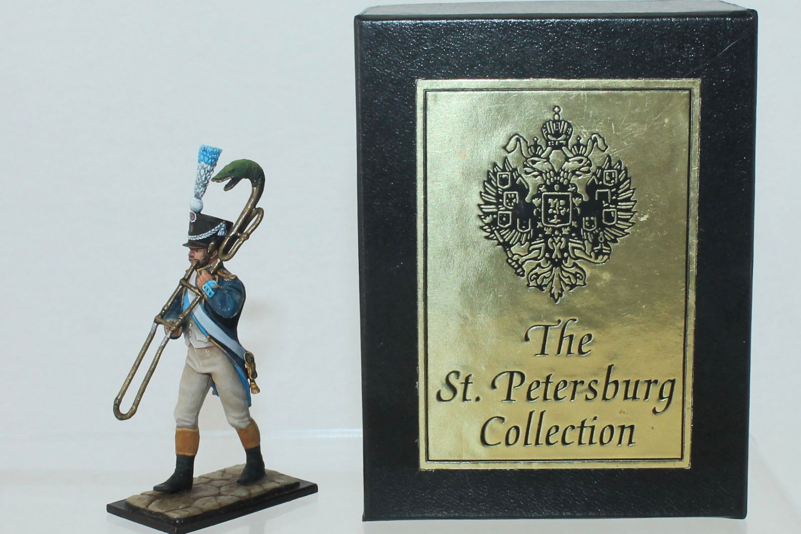 Aero Art Napoleonic Musician Trombone: St. Petersburg Collection. 6172 on Underside of Base. 1 Piece. Condition Excellent. Box Very Good.