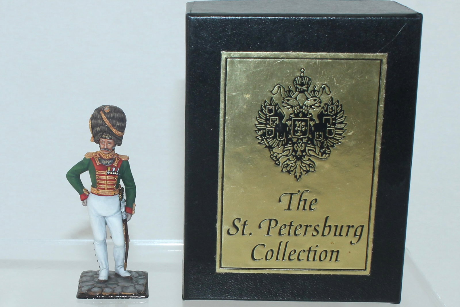 Aero Art Imperial Russian Officer: St. Petersburg Collection. 5136 on Underside of Base. 1 Piece. Condition Excellent. Small Paint Chip to Corner of Base. Box Very Good.