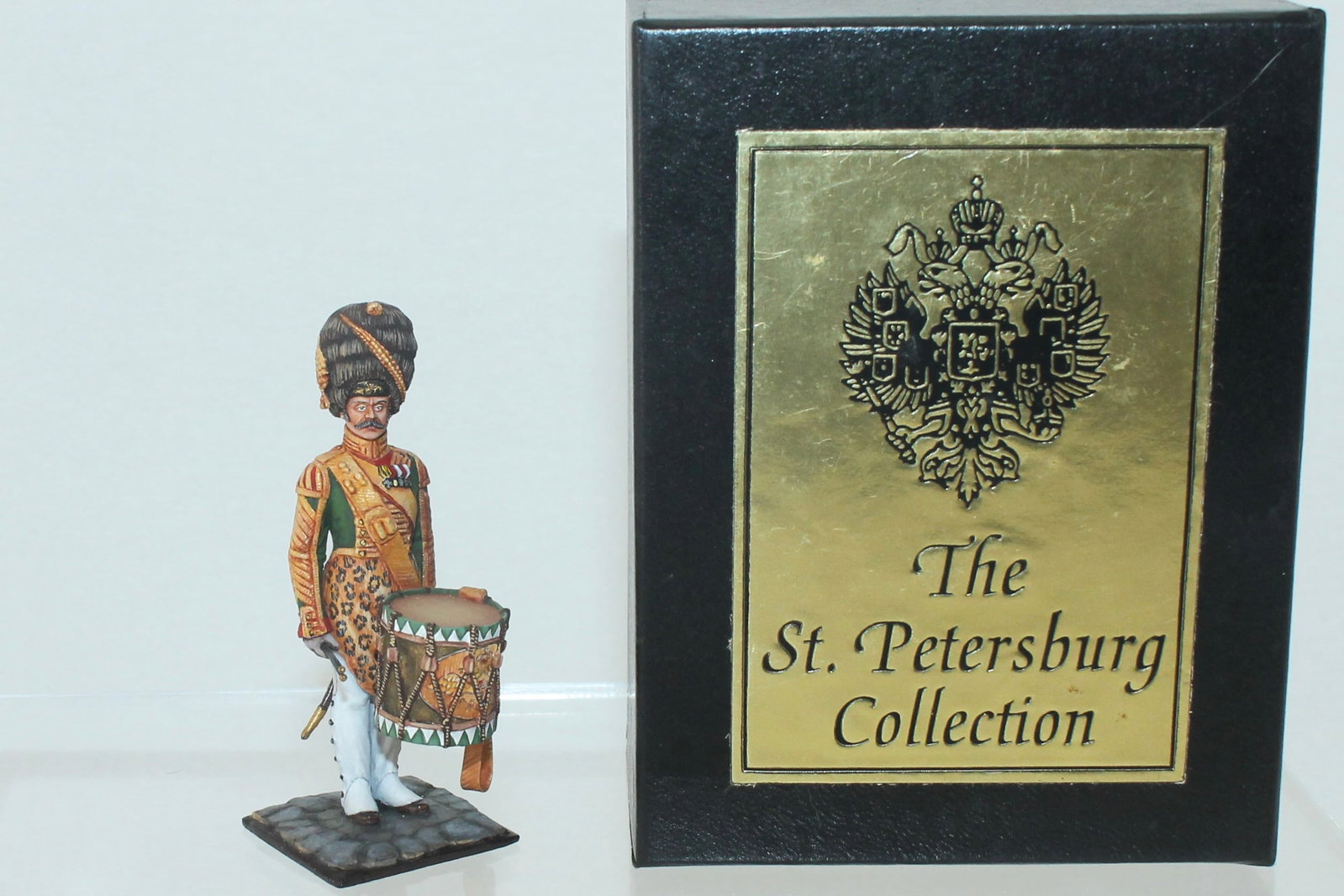 Aero Art Imperial Russian Side Drummer: St. Petersburg Collection. 5138 on Underside of Base. 1 Piece. Condition Excellent. Box Very Good.