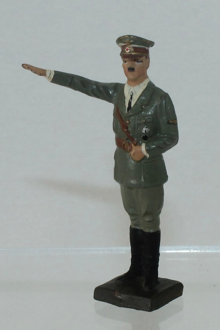 Lineol Hitler in Green Uniform Saluting: 5/1. Made 1938-40. 1 Piece. Condition Very Good. No Box.