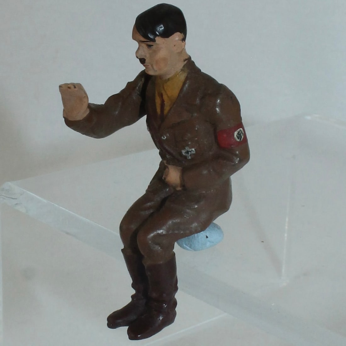 Lineol Hitler Seated in Party Uniform: 9/6. Seated for Vehicle. Movable Arm. Made 1935-40. 1 Piece. Condition Excellent. No Box.