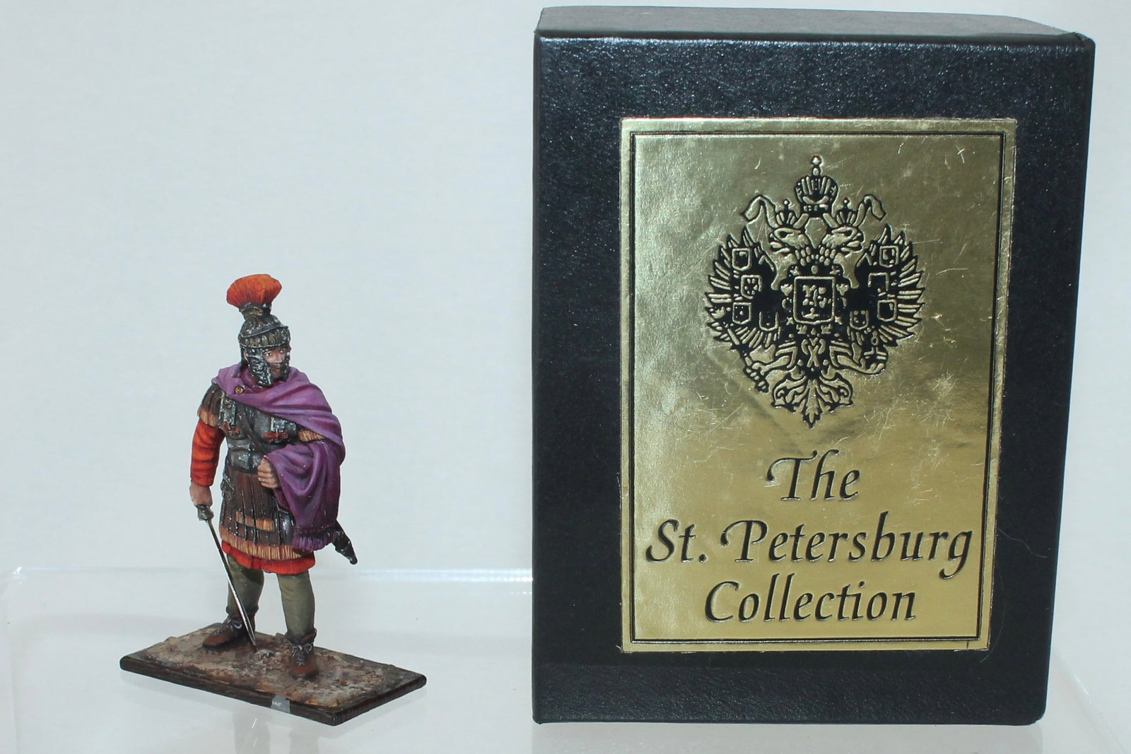 Aero Art Praetorian Guard Lucius Sejannus: St. Petersburg Collection. Prefect of the Praetorian Guard. 5182 on Underside of Base. 1 Piece. Areas of Oxidation to Paint. Condition Very Good. Box Very Good.
