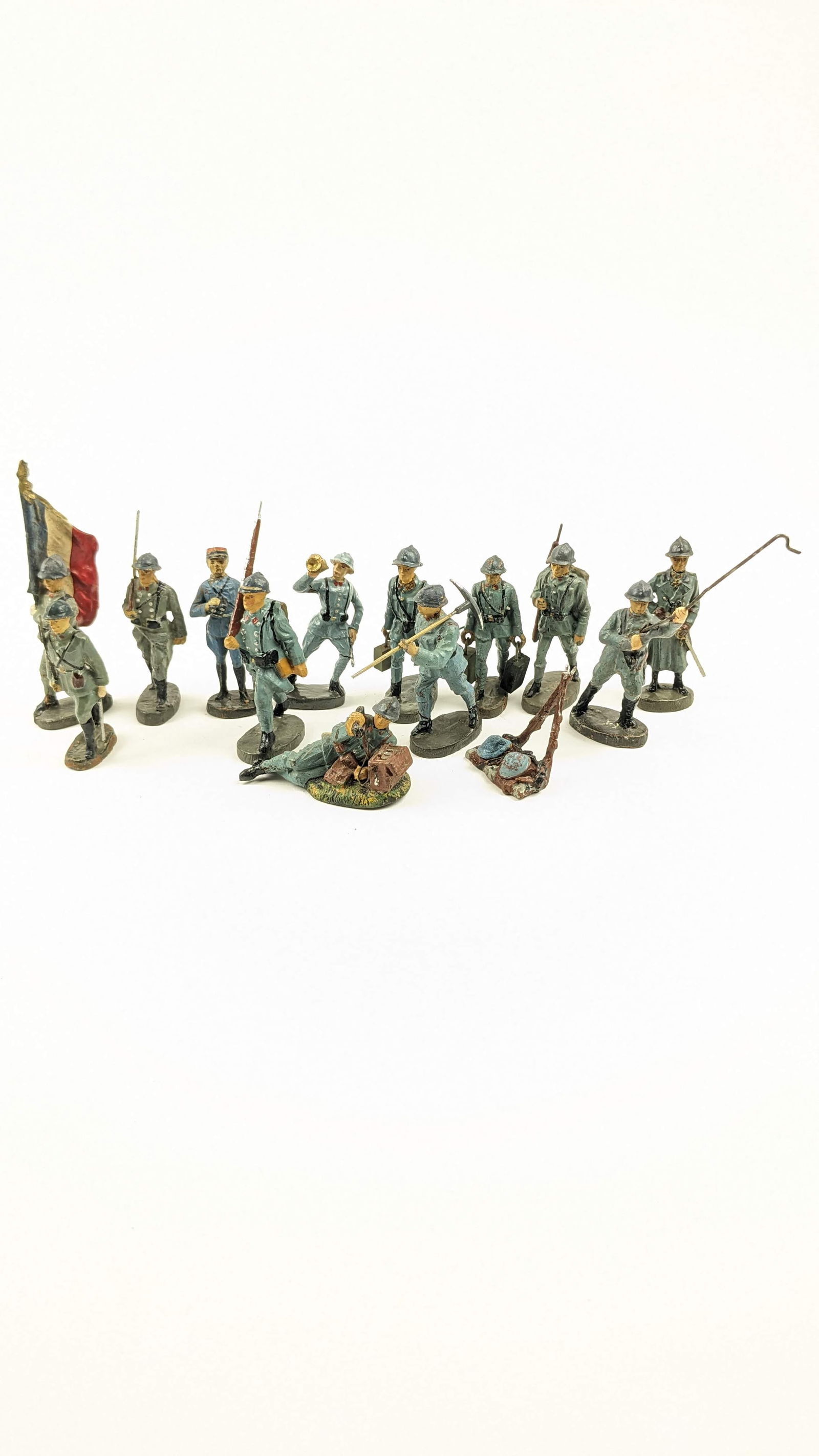 Elastolin French WWI In Blue Various Poses (1 of 1)