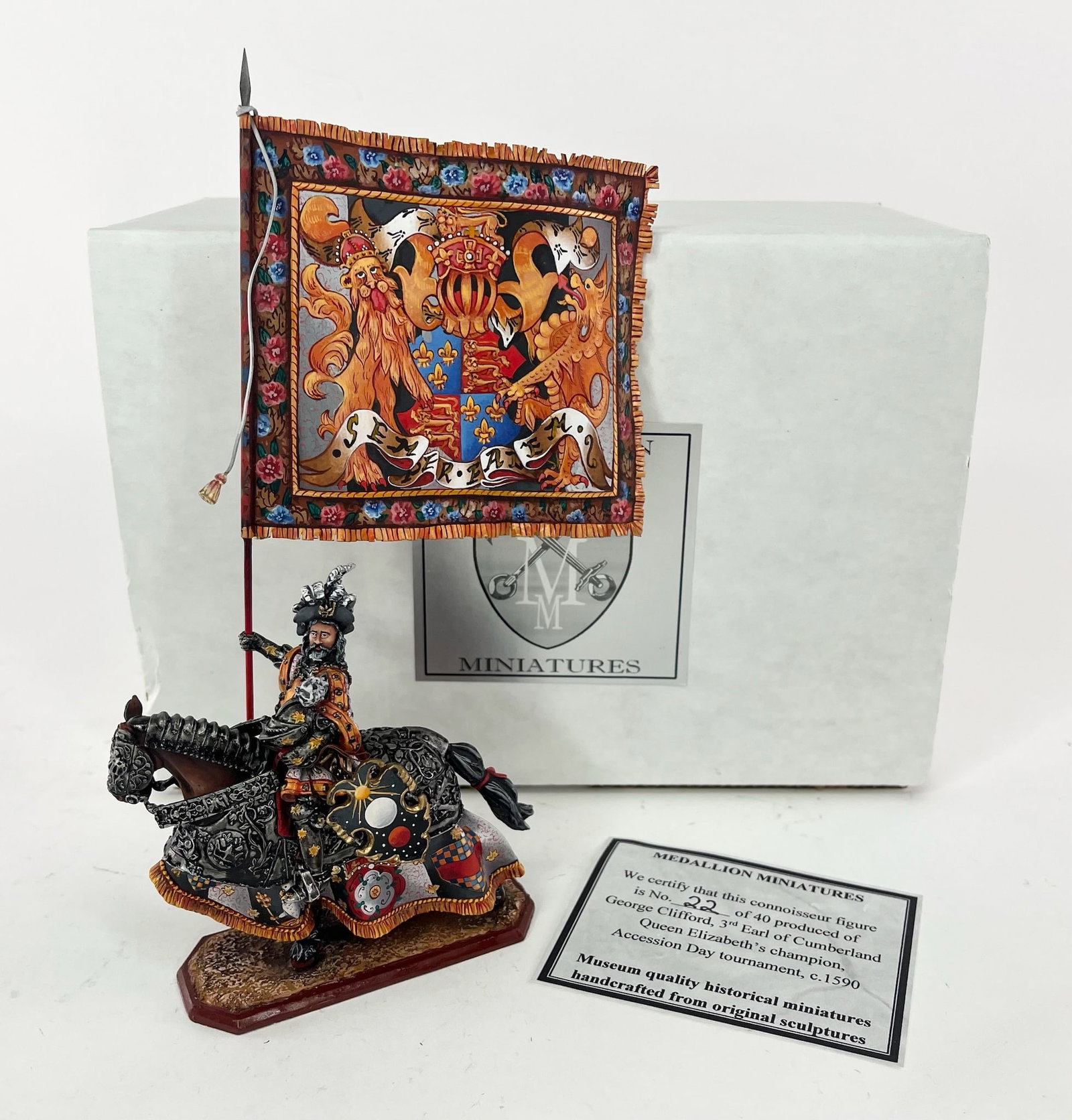 Medallion Miniatures George Clifford: 3rd Earl of Cumberland. 1 Piece. Condition Excellent. Box Excellent.