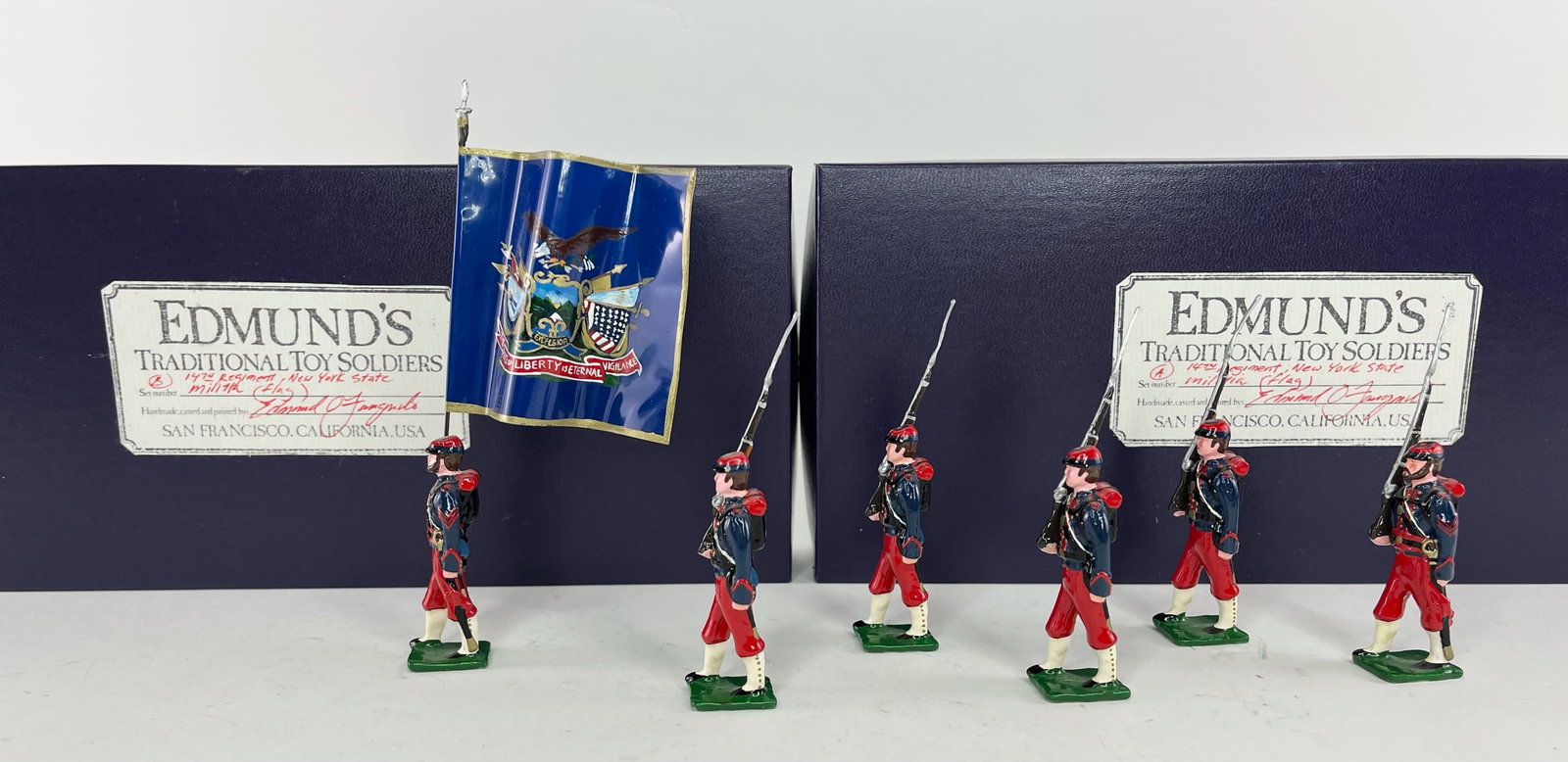 Edmund's 14th Regiment New York State Militia: Sets A and B. 6 Pieces. Condition Excellent. Boxes Excellent.