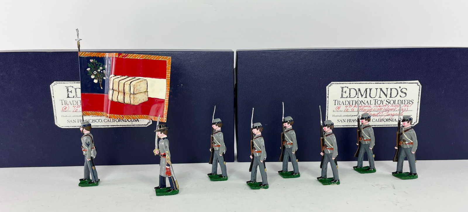 Edmund's 4th Alabama Infantry Regiment 1861: Sets A and B. 8 Pieces. Condition Excellent. Boxes Excellent.