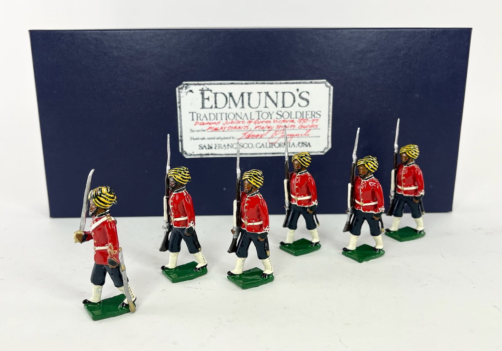 Edmund's Diamond Jubilee: Malay Straits Guides: Diamond Jubilee of Queen Victoria 1837-97. Malay Straits. 6 Pieces. Condition Excellent. Box Excellent.