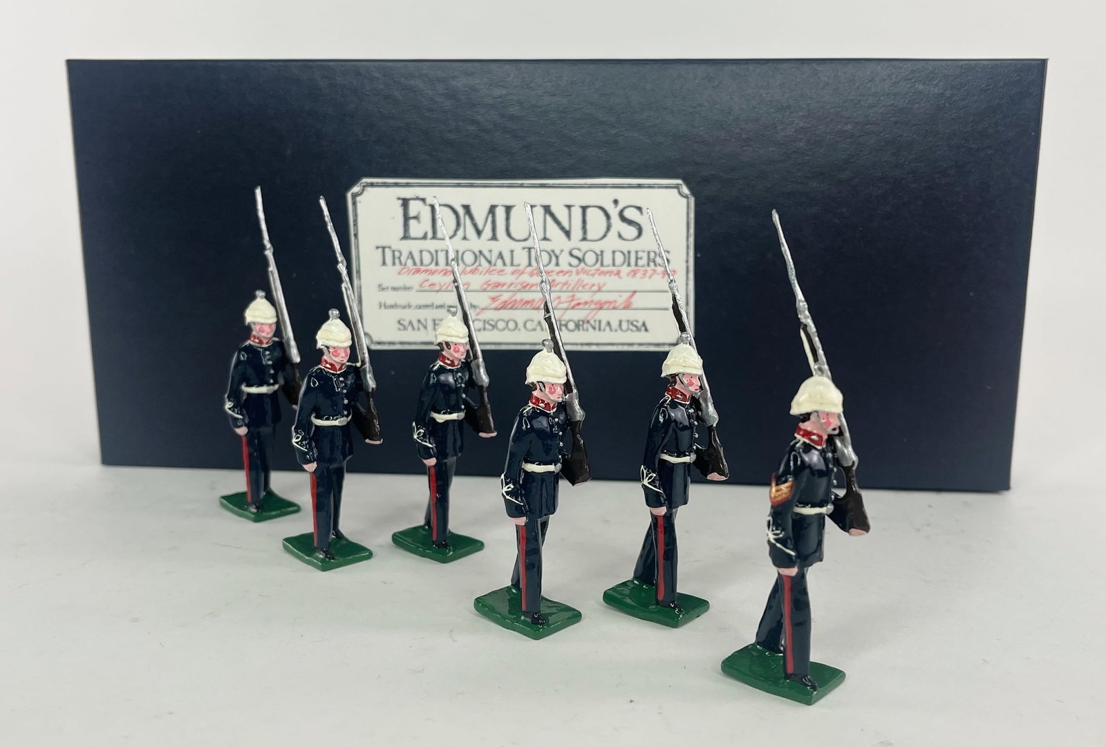 Edmund's Diamond Jubilee: Ceylon Garrison Artiller: Diamond Jubilee of Queen Victoria 1837-97. Ceylon. 6 Pieces. Condition Excellent. Box Excellent.