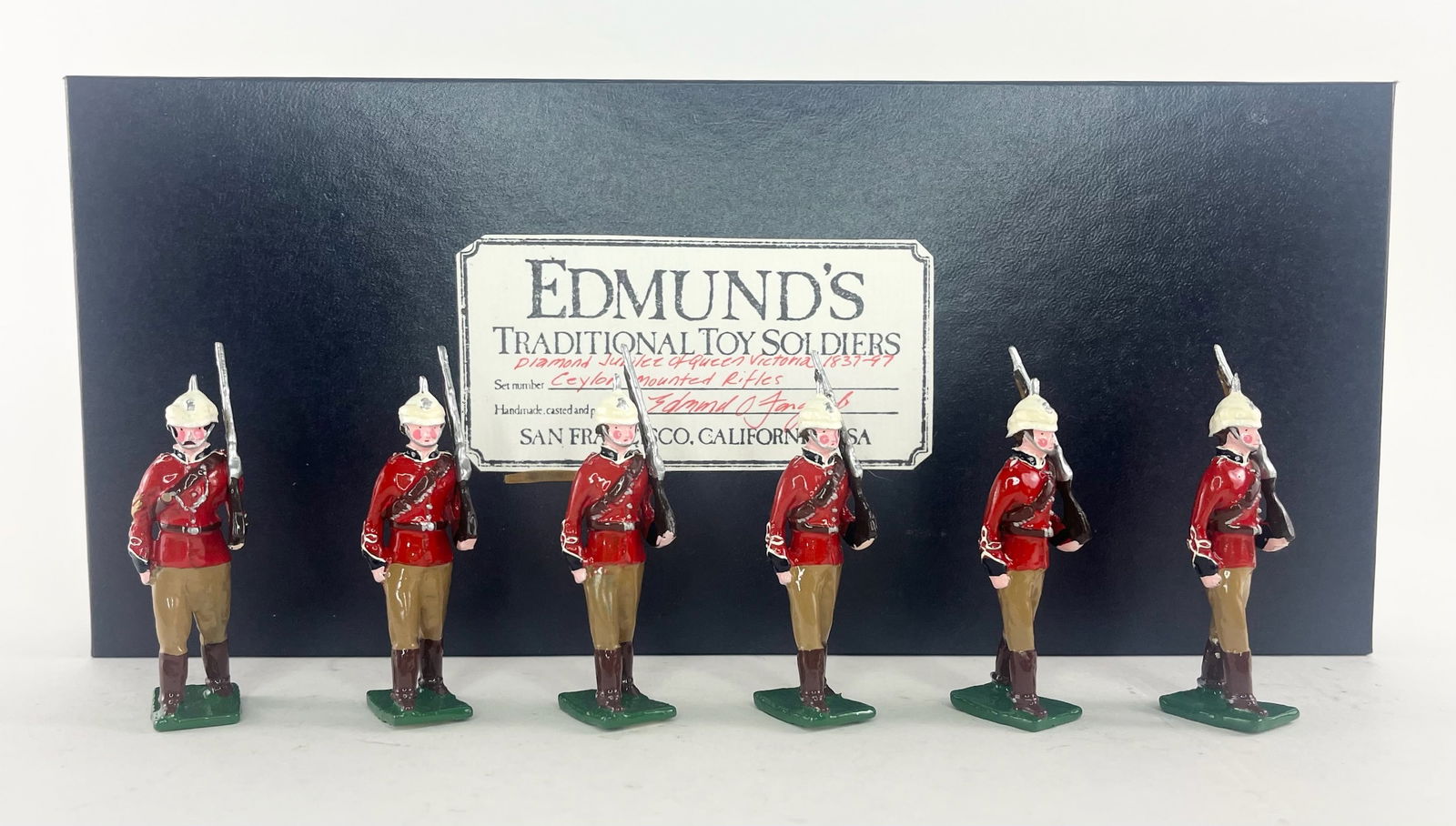Edmund's Diamond Jubilee: Ceylon Mounted Rifles: Diamond Jubilee of Queen Victoria 1837-97. Ceylon. 6 Pieces. Condition Excellent. Box Excellent.