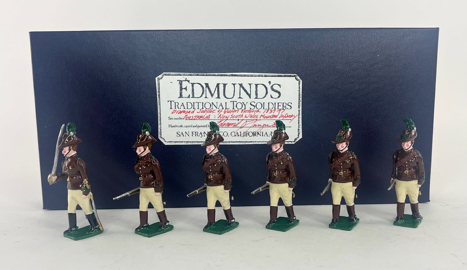 Edmund's Diamond Jubilee: New South Wales Mounted: Infantry. Diamond Jubilee of Queen Victoria 1837-97. Australia. 6 Pieces. Condition Excellent. Box Excellent.