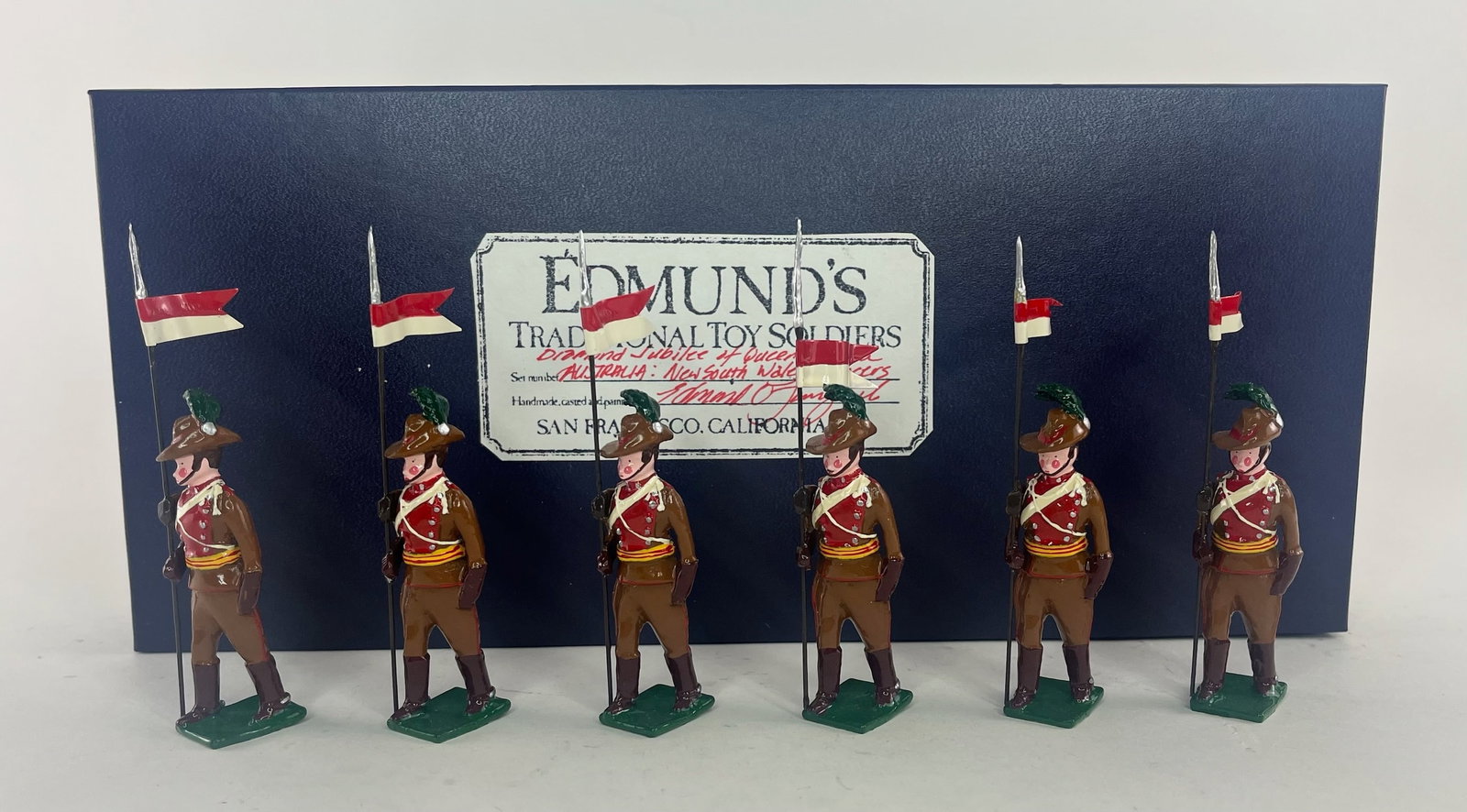 Edmund's Diamond Jubilee: New South Wales Lancers: Diamond Jubilee of Queen Victoria 1837-97. Australia. 6 Pieces. Condition Excellent. Box Excellent.