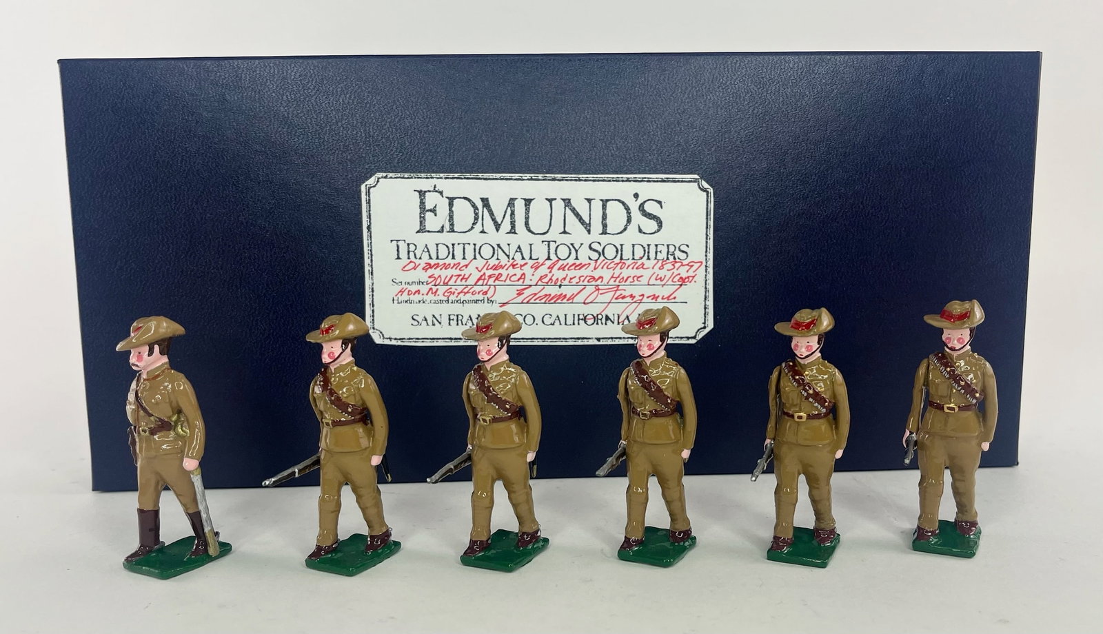 Edmund's Diamond Jubilee: Rhodesian Horse: With Captain Hoa. M. Gifford. Diamond Jubilee of Queen Victoria 1837-97. South Africa. 6 Pieces. Condition Excellent. Box Excellent.