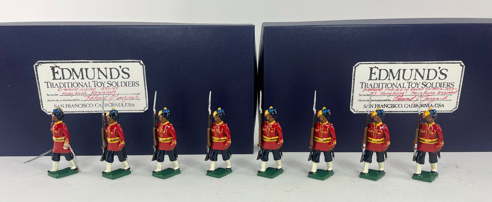 Edmund's Diamond Jubilee: Hong Kong Regiment: Diamond Jubilee of Queen Victoria 1837-97. Hong Kong. 8 Pieces. Condition Excellent. Boxes Excellent.