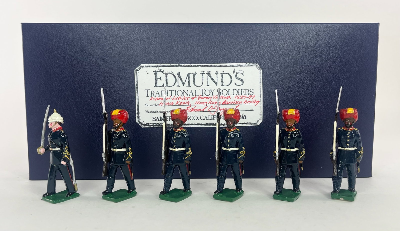 Edmund's Diamond Jubilee: Hong Kong Garrison: Artillery. Diamond Jubilee of Queen Victoria 1837-97. Hong Kong. 6 Pieces. Condition Excellent. Box Excellent.