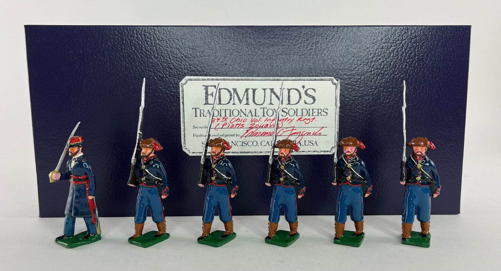 Edmund's 34th Ohio Volunteer Infantry Regiment: (Piatt's Zouaves). 6 Pieces. Condition Excellent. Box Excellent.