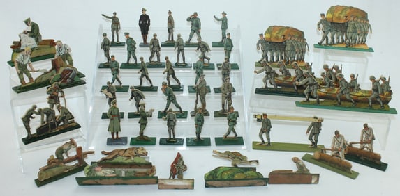 Large Lot of Paper German Army Silhouettes