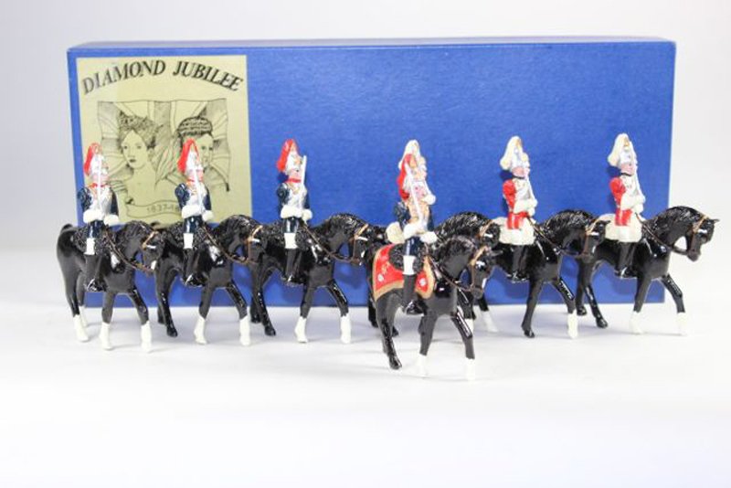 Marlborough Diamond Jubilee 1837: Marlborough Diamond Jubilee 1837 1897 J3 A,C,D Household Cavalry Excellent condition in box. 7 pieces