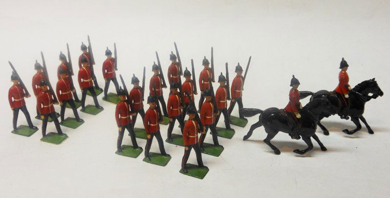 Britains Set # 36 / Seven 76 Middlesex Regiment: Britains Set # 36 / Seven 76 Middlesex Regiment and 2 Sets Sussex Regiment including 2 Mounted Officers 22 Pieces Post War. Unboxed. Condition Very Good