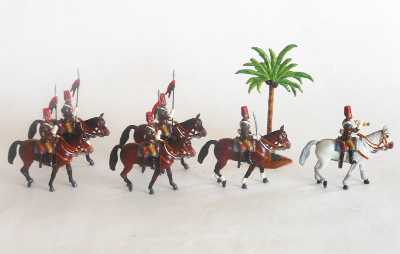 Under Two Flags: Under Two Flags Possibly Early King and Country Egyptian Cavalry Post War. Unboxed 7 Pieces. Condition Excellent