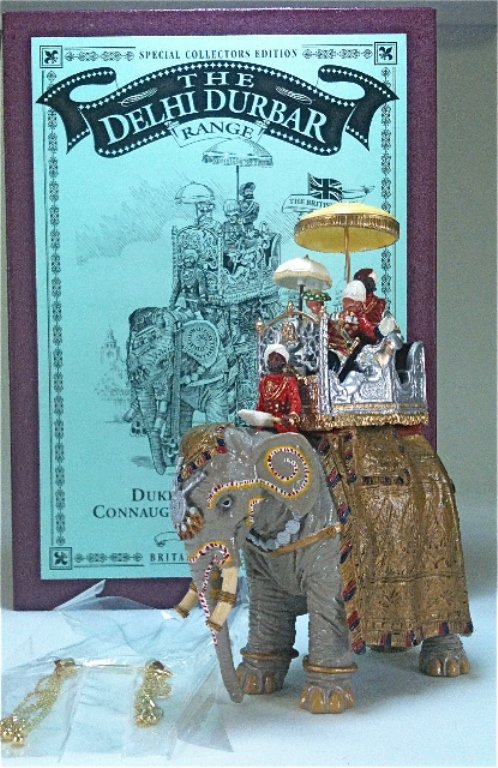 Britains Set # 08956 The Delhi Durbar Range Duke: The Delhi Durbar Range Duke and Duchess of Connaught on State Elephant with original box. 6 Pieces. Condition Excellent.