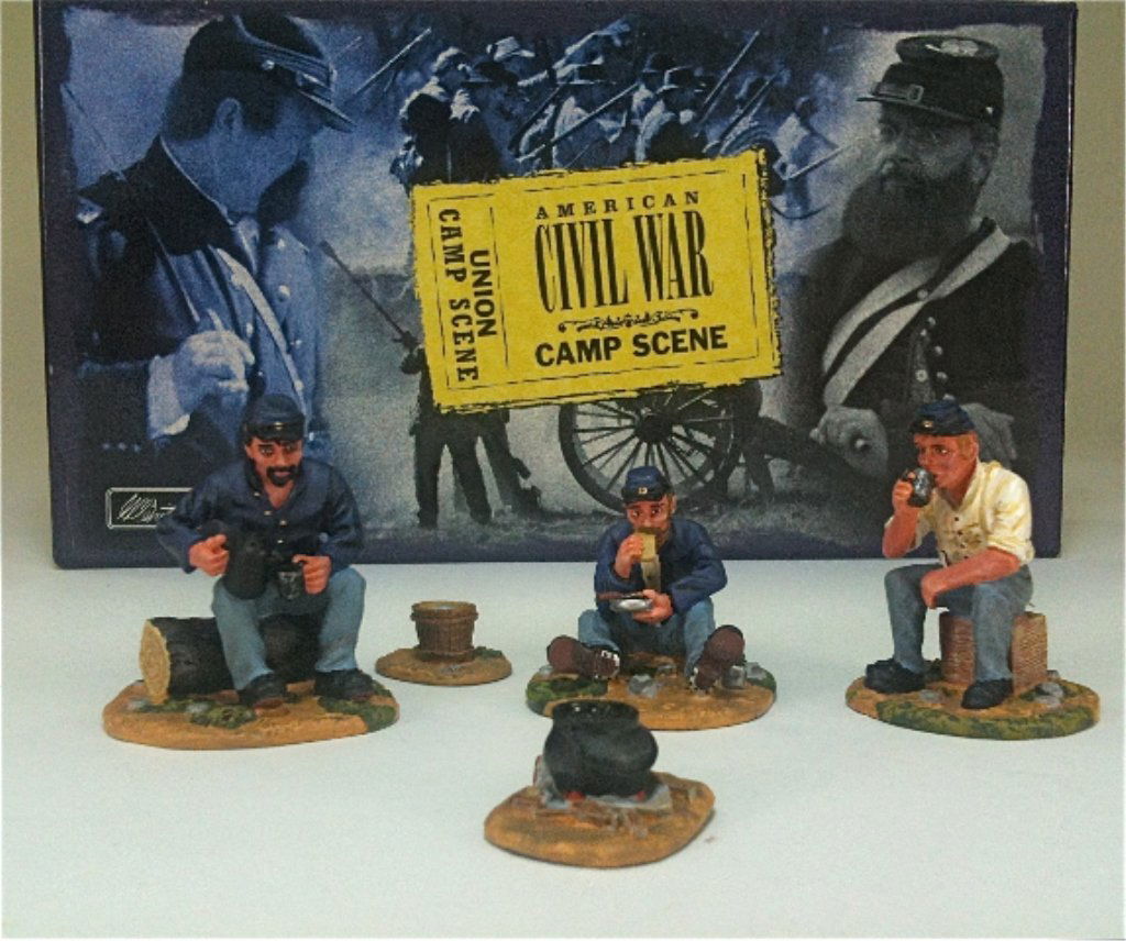 Britains Set # 17427 Union Camp Scene: With original box. 4 Pieces. Condition Excellent.