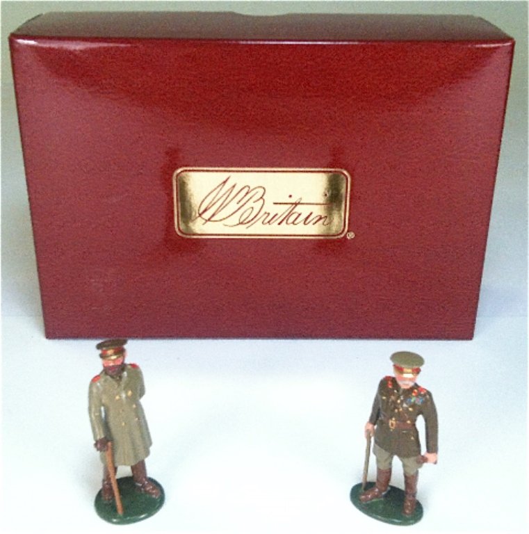 Britains Set # 41149 King George V & Earl: King George V & Earl Kitchener in France with original box. 2 Pieces. Condition Excellent.