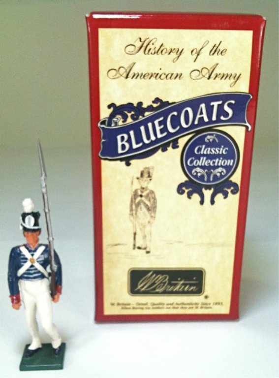 Britains Set # 43067 Private 1st US Infantry: Private 1st US Infantry, 1812 with original box. 1 Piece. Condition Excellent.