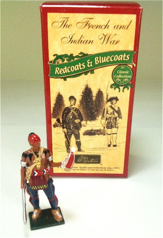 Britains Set # 47018 Native American Warrior: Native American Warrior, Huron Tribe- 1751-1764 with original box. 1 Piece. Condition Excellent.