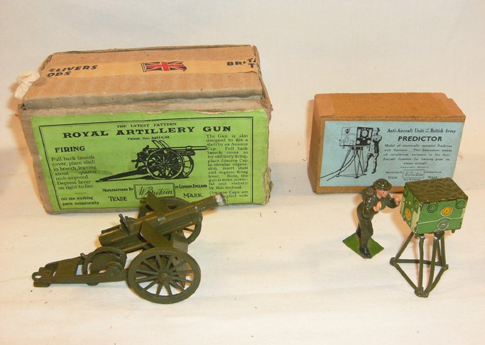 Britains: Set # 1728 Predictor: in original box (M, box E) w/492. Britains: Set # 1292 Royal Artillery Gun In original box. (NM, box G) (2).