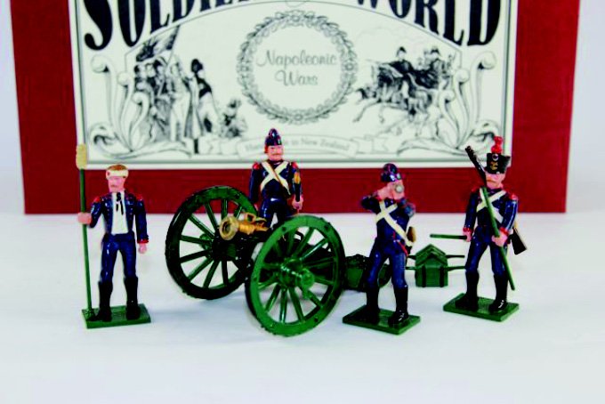 Soldiers of the World Napoleonics #N381c: French Artillery with Crew Excellent with box 6 Pieces.