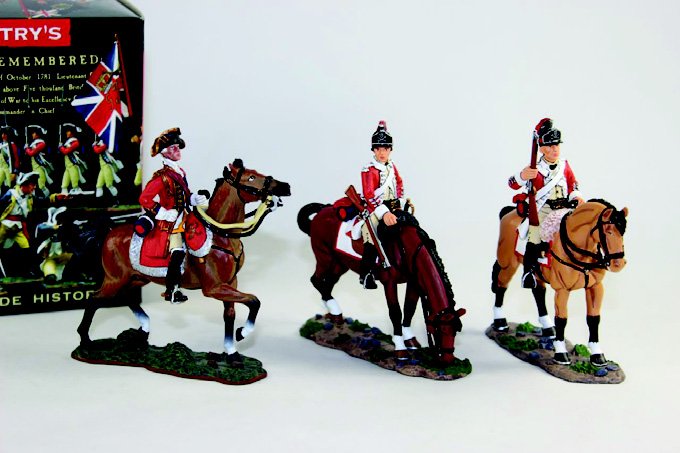 King & Country American Revolution: #BR33 #BR55 #BR56. British Cavalry Excellent Condition with Boxes 3 pieces.