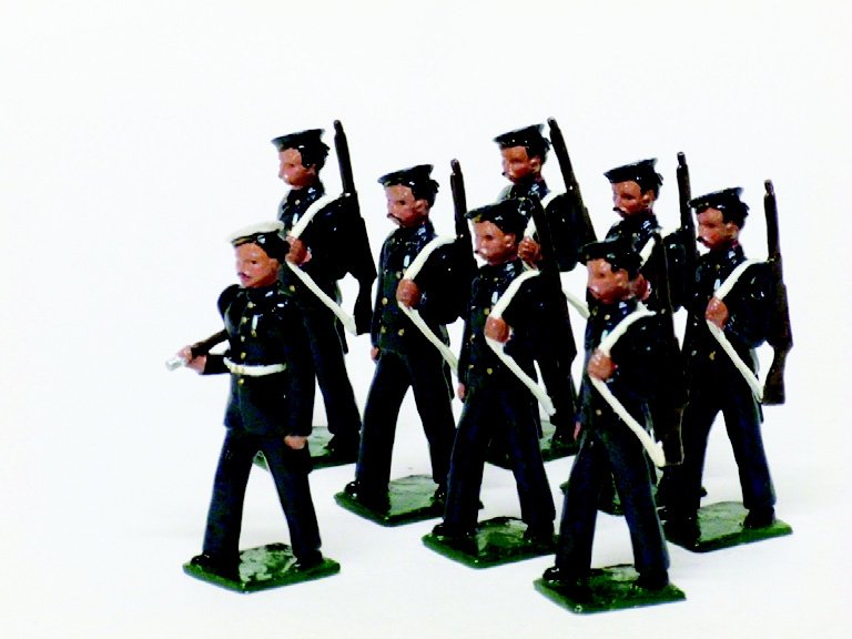 Nostalgia Set #N114 Malta Militia Div. Sub.: Malta Militia Division Submarine Engineers. 8 Pieces. Unboxed. Condition Very Good.