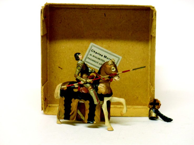 Courtenay Sir John Mohun KG Tournament Knight: KG with RARE Original box as purchased from Charles Morrell’s Retail Establishment in Burlington Arcade, London, later Hummel’s. One Piece. Condition Excellent, Box Very Good.