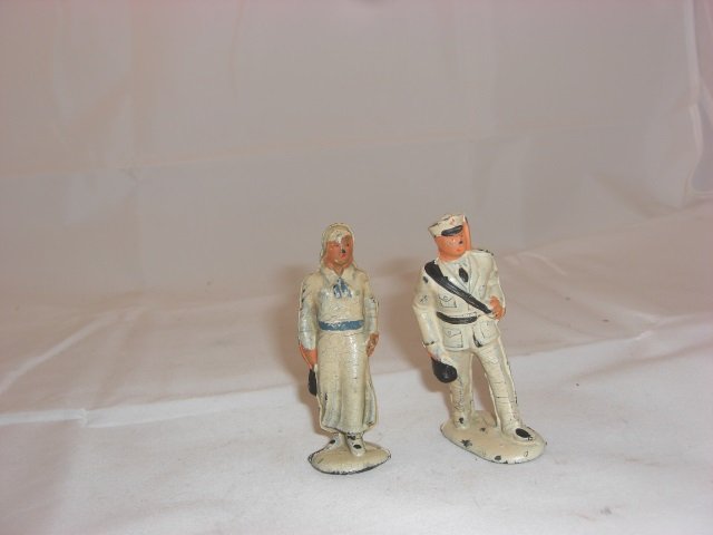 Auburn Rubber Medical Personnel: Includes A14 Red Cross Doctor and A15 Red Cross Nurse. 2 Pieces. Condition Excellent.