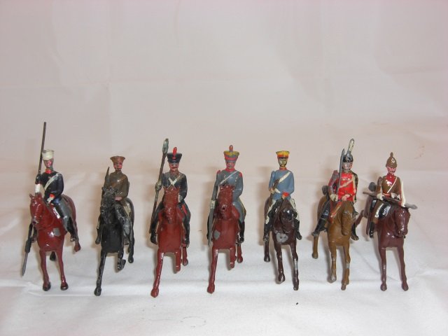Mounted Britains: Includes Italian Cavalry From Set #165, Territorial Yeomanry From Set #159, Uruguayan Cavalry From Set #220, Argentine Cavalry Officer From Set #217, Early Japanese Cavalry From Set #95, Prussian Huss