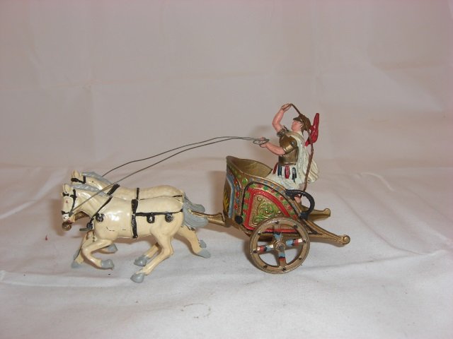 Johillco Roman Chariot: With Driver Holding Whip. 1 Piece. Condition Excellent.