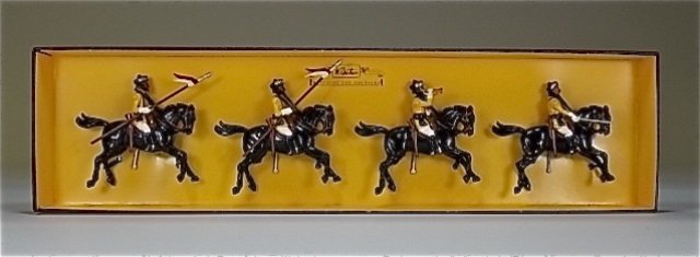 Britains Set #8834: First Duke of York’s Own Lancers (Skinner’s Horse). With Original Box. 4 Pieces. Condition Excellent.