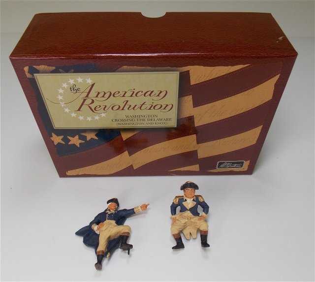 Britains Set #17282: American Revolution, Washington Crossing the Delaware (Washington and Knox). With Original Box. 2 Pieces. Condition Excellent.