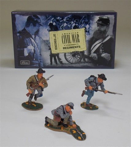 Britains Set #17289: American Civil War, Regiments-28th Virginia. With Original Box. 3 Pieces. Condition Excellent.
