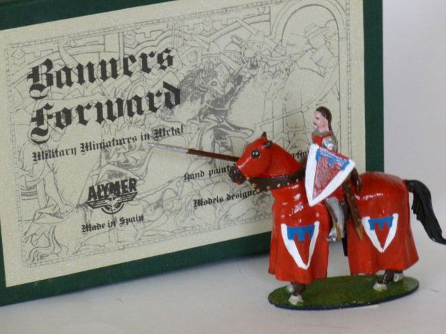 Alymer Knight #BF 67 Sir John Chandos: Mounted, Banners Forward Series, with original excellent box and certificate, 1 piece, condition excellent