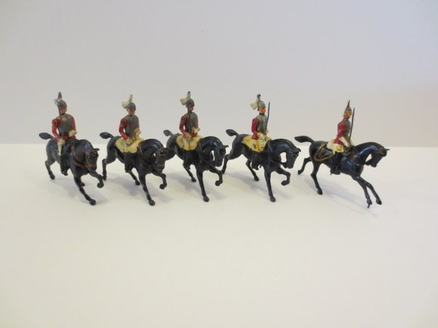 Britains Set #1 Life Guards: Post War. 5 pieces, unboxed, condition very good