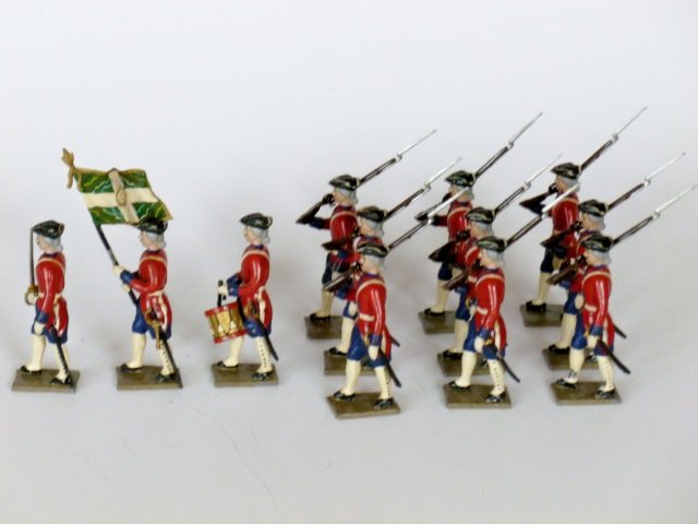 Mignot Swiss 18th Century Infantry: Post War. 12 pieces, unboxed, condition very good