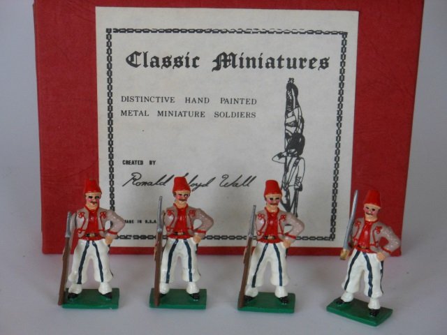 Classic Miniatures - Ron Wall, ACW Zouaves: Tigers, Post War. 4 pieces, with original box, condition very good, box very good
