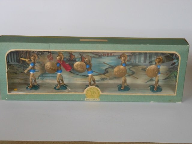 AEOHA Plastics Ancient Greeks: Post War. 5 pieces, with original box, condition very good, box very good